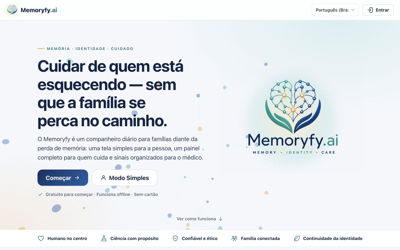 Public page for Memoryfy